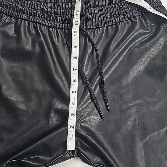 Zara -189 NWT Faux Leather Jogging Pants Joggers Black Size Medium‎ - Picture 9 of 10
